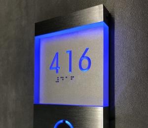 Floating Clear Horizontal LED Sign And Doorbell